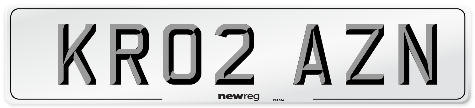 KR02 AZN Number Plate from New Reg